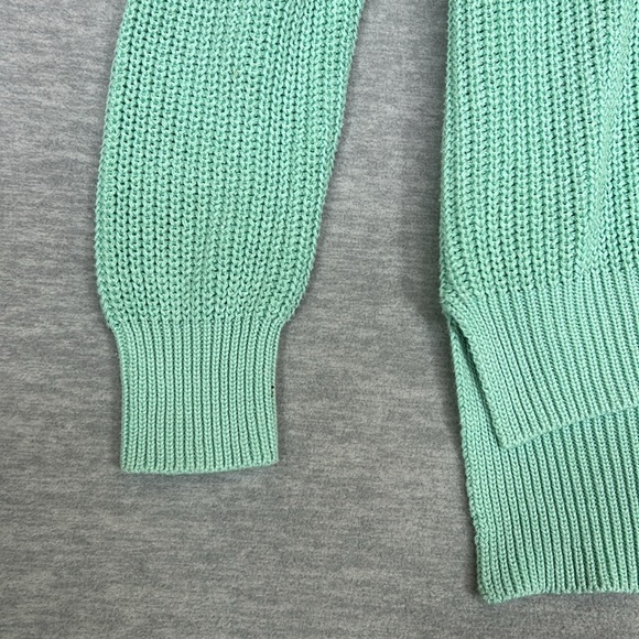 TIMING Mint Green Long Sleeve Scoop Neck Full Zipper Back with Hi Lo Hem Sweater - Picture 9 of 16